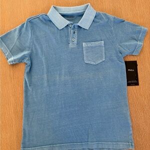 NWT RVCA Kids Blue Polo Shirt